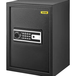 VEVOR Safe Box, 2.1 CU.FT Fingerprint Safe Box for Money with 2 Keys & Digital Keypad, Q235 Steel Safe Box for Storing Cash, Jewelry, Pistols, Documents, Watches in Home & Office & Hotel