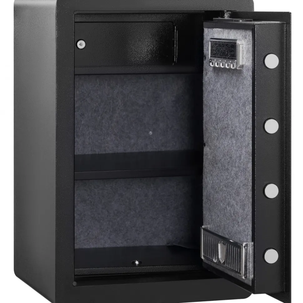 VEVOR Safe, 2.2 Cubic Feet Home Safe, Steel Security Safe with Fingerprint, Digital Keypad and 2 Keys, Cabinet Safe with Large Fire-proof Bag, Protect Cash, Gold, Jewelry, Documents, 15.8x13x23.6 inch
