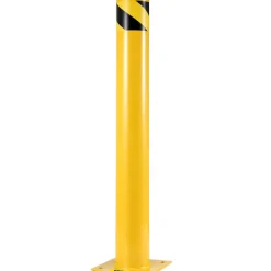 VEVOR Safety Bollard, 48 Inch Height Bollard Post, 5.5 Inch Diameter Steel Pipe Safety Bollard Post, Yellow Steel Bollard, Steel Safety Bollard with 8 Anchor Bolts, Perfect for Traffic-Sensitive Area