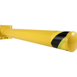 VEVOR Safety Bollard, 36 Inch Height Bollard Post, 4.5 Inch Diameter Steel Pipe Safety Bollard Post, Yellow Steel Bollard, Steel Safety Bollard with 8 Anchor Bolts, Perfect for Traffic-Sensitive Area