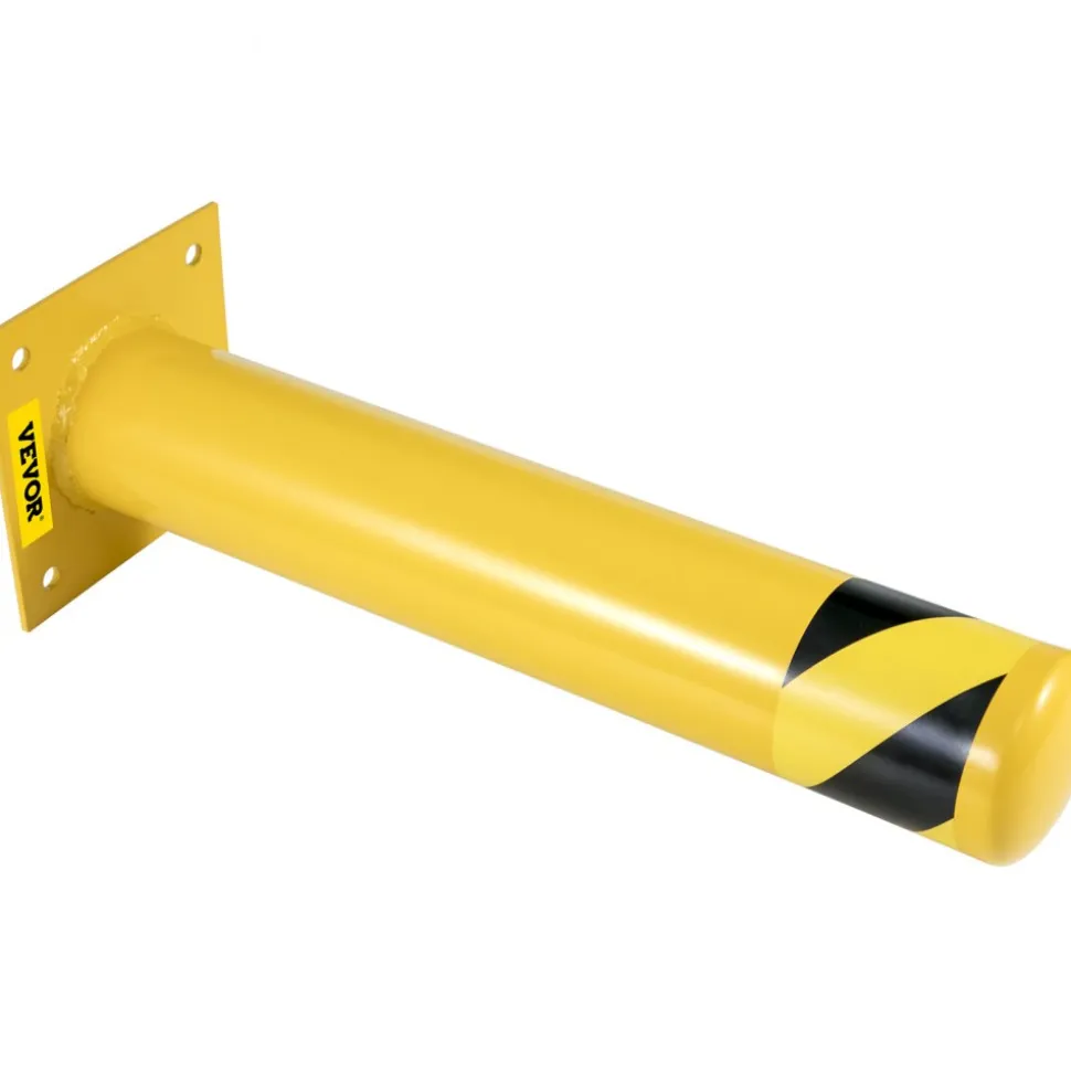VEVOR Safety Bollard, 36 Inch Height Bollard Post, 5.5 Inch Diameter Steel Pipe Safety Bollard Post, Yellow Steel Bollard, Steel Safety Bollard with 8 Anchor Bolts, Perfect for Traffic-Sensitive Area
