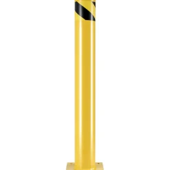 VEVOR Safety Bollard Safety Barrier Bollard 4-1/2" OD 36" Height Yellow Powder Coat Pipe Steel Safety Barrier with 4 Free Anchor Bolts for Traffic-Sensitive Area