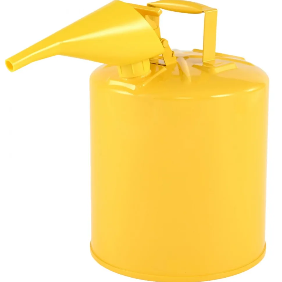 VEVOR Safety Can, 5 Gallon Type I Yellow Safety Can for Diesel with Stainless Steel Flame Arrester, Self-Closing Lid, and PE Funnel, Carbon Steel Flammable Storage Container with Ergonomic Handle