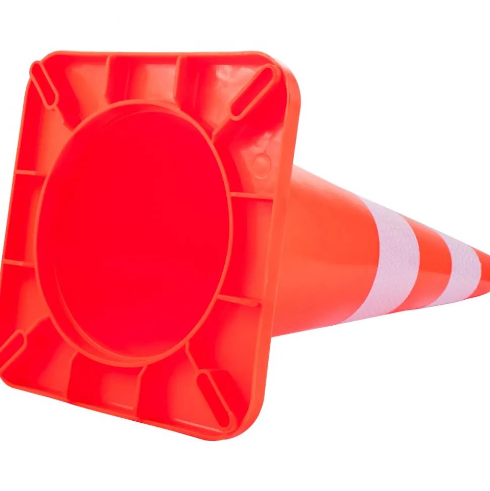 VEVOR Safety Cones, 28 in/73 cm Height, 12 PCS PVC Orange Traffic Cone with 2 Reflective Collars and Weighted Base, Used for Traffic Control, Driveway Road Parking and School Improvement