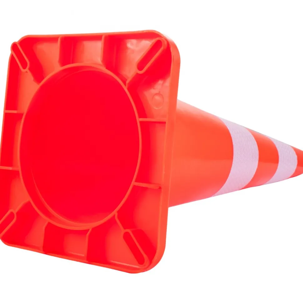 VEVOR Safety Cones, 10PCS 28" Traffic Cones, PVC Orange Construction Cones, 2 Reflective Collars Traffic Cones with Weighted Base and Hand-Held Ring Used for Traffic Control, Driveway Road Parking