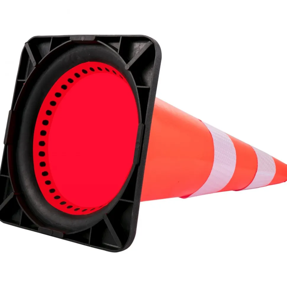 VEVOR Safety Cones, 8 x 30" Traffic Cones, PVC Orange Construction Cones, Reflective Collars Traffic Cones with Black Weighted Base Used for Traffic Control, Driveway Road Parking and School Improvem