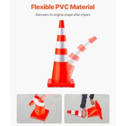 VEVOR Safety Cones, 6 x 36