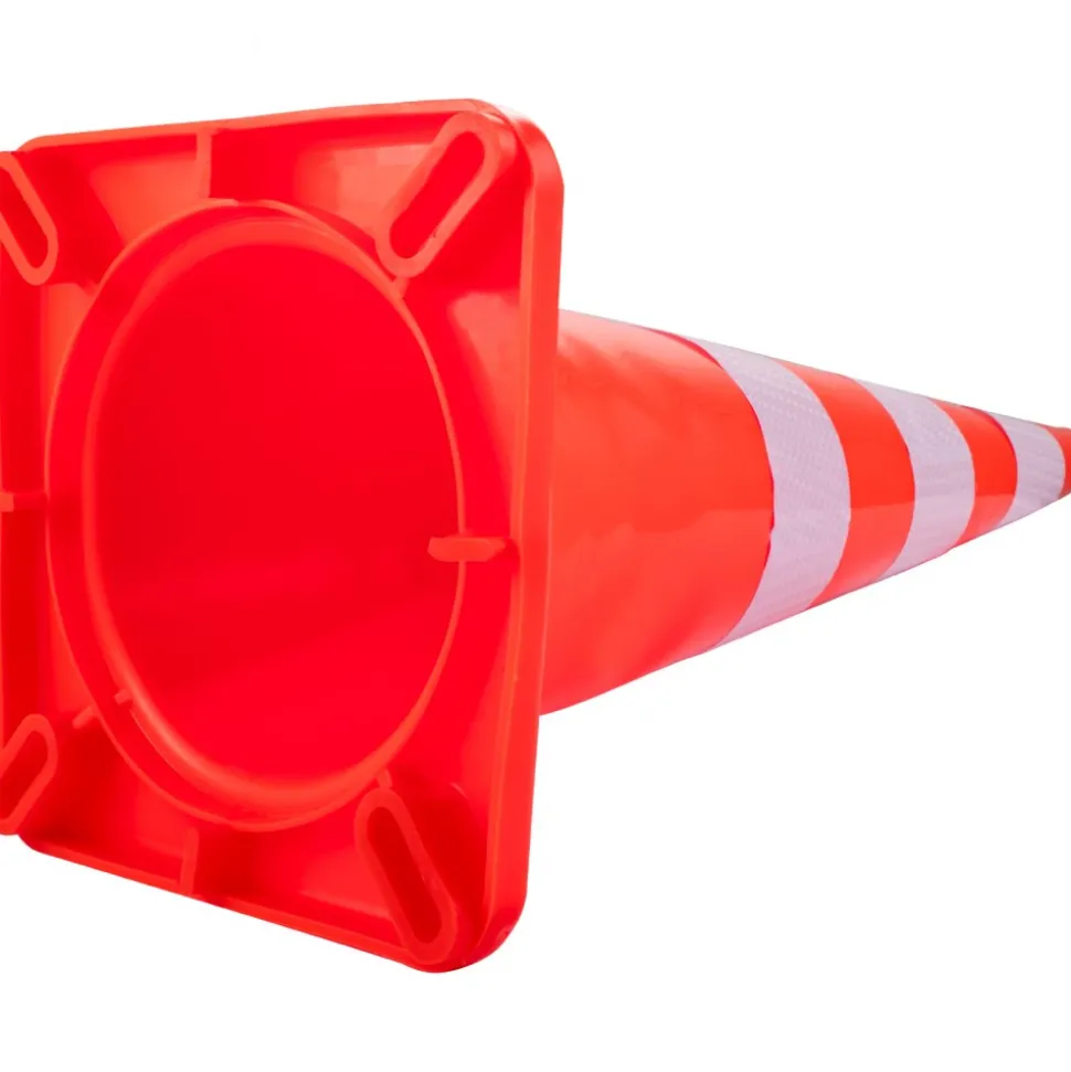 VEVOR Safety Cones, 6 x 36" Traffic Cones, PVC Orange Construction Cones, Reflective Collars Traffic Cones with Weighted Base Used for Traffic Control, Driveway Road Parking and School Improvement