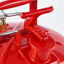 VEVOR Safety Gas Can, 2.5 Gallon Type II Red Safety Can for Gasoline with Stainless Steel Flame Arrester, Self-Closing Lid & Flexible Metal Spout, Carbon Steel Flammable Storage with Ergonomic Handle