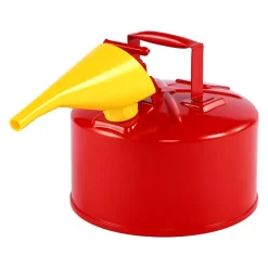 VEVOR Safety Gas Can, 2.5 Gallon Type I Red Safety Can for Gasoline with Stainless Steel Flame Arrester, Self-Closing Lid, and PE Funnel, Carbon Steel Flammable Storage Container with Ergonomic Handle
