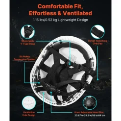 VEVOR Safety Helmet, ANSI/ISEA Z89.1 Approved ABS Safety Hard Hat with 6-Point Ratchet Suspension, Adjustable Vented Hardhat for Men Women Adults, for Outdoor Indoor Industrial Construction Workwear