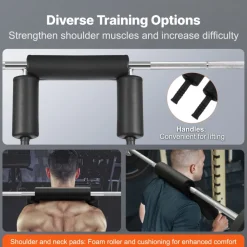 VEVOR Safety Squat Bar, 700 LBS Fitness Squat  Bar, Safety Squat Bar Attachment with Shoulder and Arm Pads, 28mm Diameter Weight Bar, Ideal for Front Squats, Lunges, Rehab, Physical Therapy