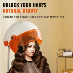 VEVOR Salon-Grade Hair Dryer, 1875W Powerful Stand Dryer, Adjustable Timer & 3 Heat/Speed Options, Mobile Base with Wheels for Salon & Home Use