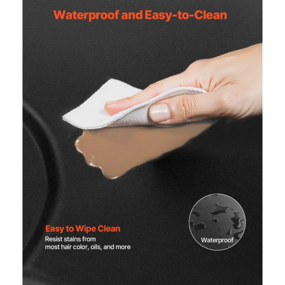 VEVOR Salon Mat for Hair Stylist, 4 x 5 FT Hexagon Salon Chair Mat Anti Fatigue, 1-inch Thickened Barber Shop Floor Mat with Round Cut Out, Easy-to-Clean PVC Surface & Anti-Trip Beveled Edges
