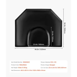 VEVOR Salon Mat for Hair Stylist, 4 x 5 FT Hexagon Salon Chair Mat Anti Fatigue, 1-inch Thickened Barber Shop Floor Mat with Round Cut Out, Easy-to-Clean PVC Surface & Anti-Trip Beveled Edges