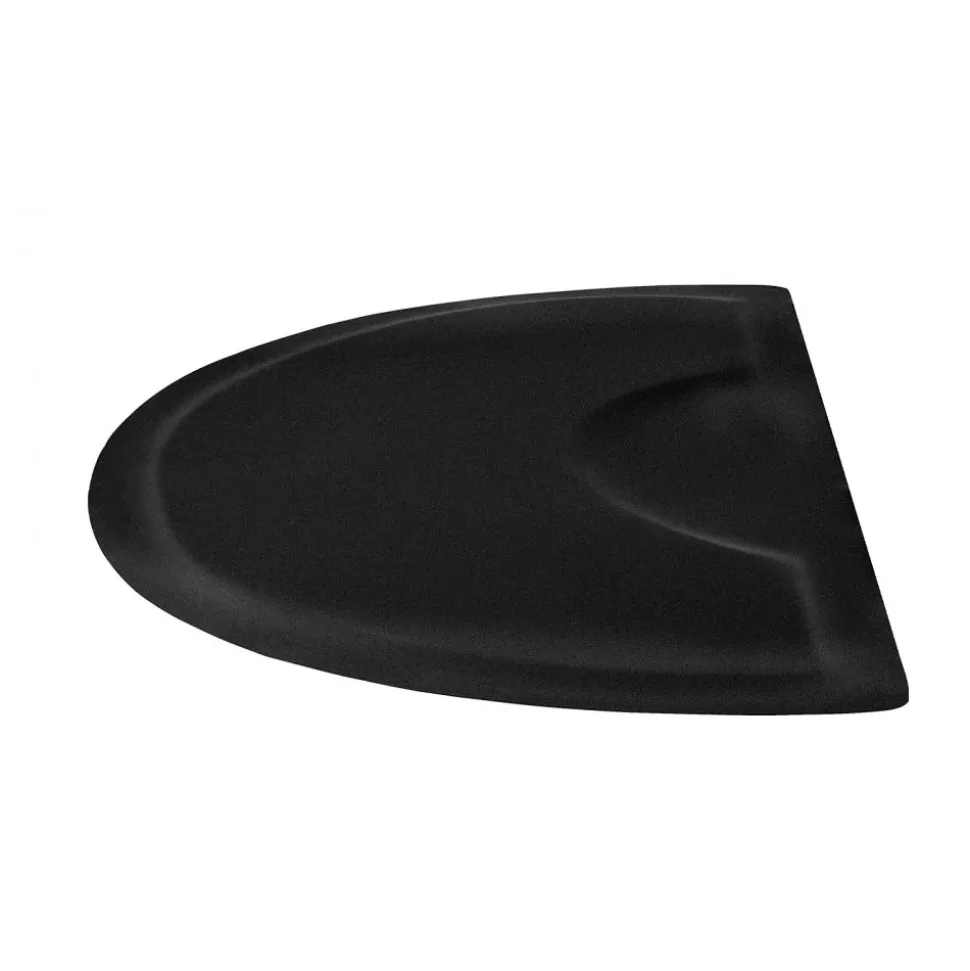 VEVOR Salon Mat for Hair Stylist, 3 x 5 FT Semi-circle Salon Chair Mat, 1/2-inch Thickened Anti Fatigue Barber Shop Floor Mat with Round Cut Out, Easy-to-Clean PVC Surface & Anti-Trip Beveled Edges