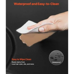 VEVOR Salon Mat for Hair Stylist, 3 x 4 FT Semi-circle Salon Chair Mat, 1-inch Thickened Anti Fatigue Barber Shop Floor Mat with Round Cut Out, Easy-to-Clean PVC Surface & Anti-Trip Beveled Edges