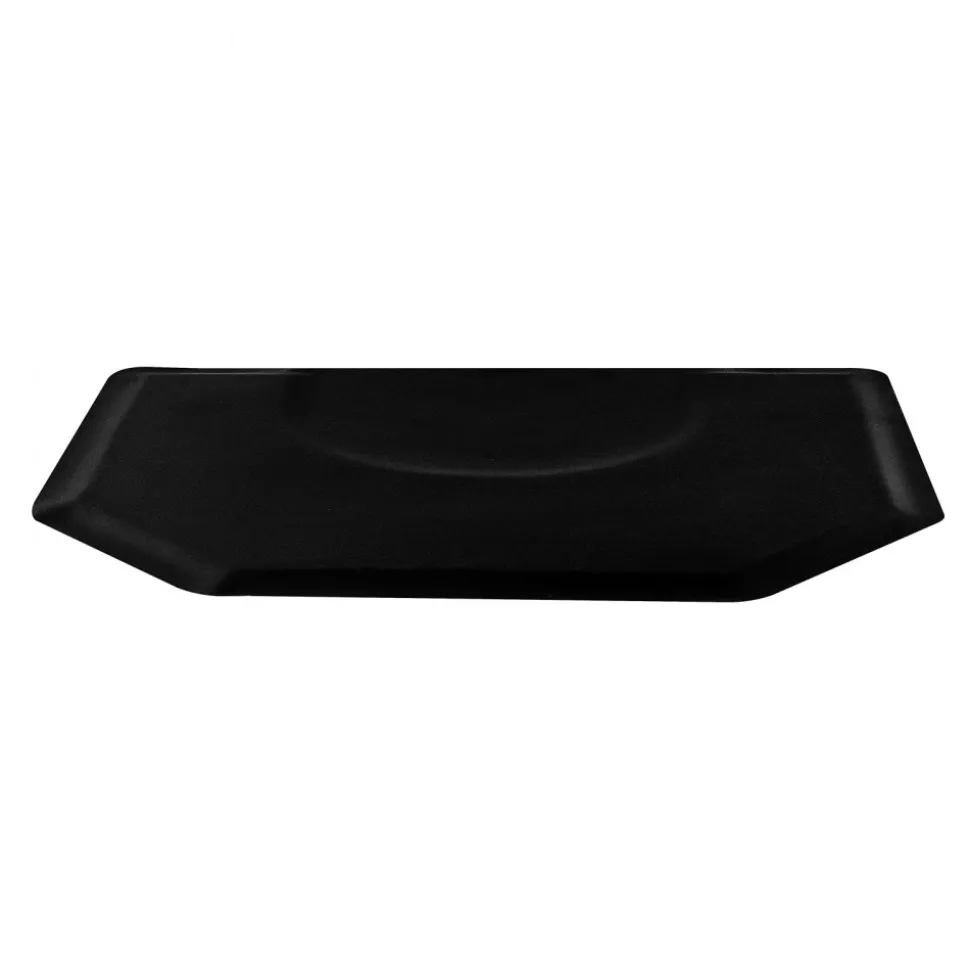 VEVOR Salon Mat for Hair Stylist, 3 x 4 FT Semi-circle Salon Chair Mat, 1-inch Thickened Anti Fatigue Barber Shop Floor Mat with Round Cut Out, Easy-to-Clean PVC Surface & Anti-Trip Beveled Edges