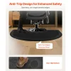 VEVOR Salon Mat for Hair Stylist, 3 x 4 FT Semi-circle Salon Chair Mat, 1/2-inch Thickened Anti Fatigue Barber Shop Floor Mat with Round Cut Out, Easy-to-Clean PVC Surface & Anti-Trip Beveled Edges
