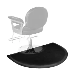 VEVOR Salon Mat for Hair Stylist, 3 x 4 FT Semi-circle Salon Chair Mat, 1/2-inch Thickened Anti Fatigue Barber Shop Floor Mat with Round Cut Out, Easy-to-Clean PVC Surface & Anti-Trip Beveled Edges