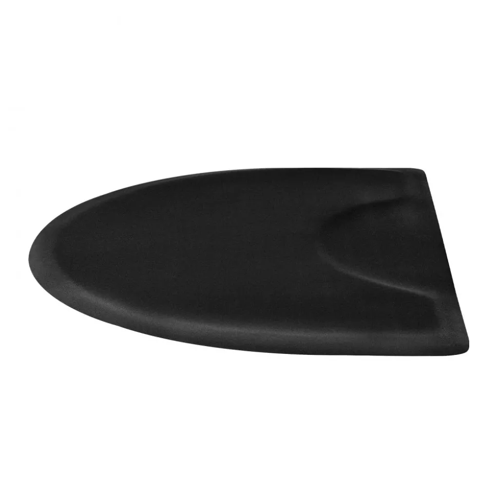 VEVOR Salon Mat for Hair Stylist, 3 x 4 FT Semi-circle Salon Chair Mat, 1/2-inch Thickened Anti Fatigue Barber Shop Floor Mat with Round Cut Out, Easy-to-Clean PVC Surface & Anti-Trip Beveled Edges