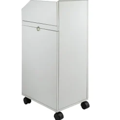 VEVOR Salon SPA Beauty Hairdressing Cart White Storage Trolley with 4 Drawers Rolling Wheels Lockable 2 Keys with Hairdryer Holder Space-Saving Side Tray