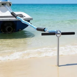 VEVOR Sand Anchor, 36 in Stainless Steel Beach Anchor, Screw in Sand Boat Anchors with Spiral Blade, Shallow Water Boat Auger Anchors, for Securing Jet Ski PWC Pontoon Kayak on Beaches and Sandbars