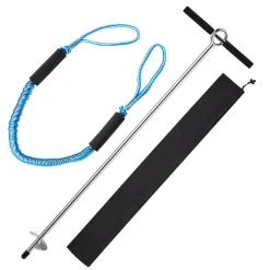 VEVOR Sand Anchor, 36 in Stainless Steel Beach Anchor, Screw in Sand Boat Anchors with Spiral Blade, Shallow Water Boat Auger Anchors, for Securing Jet Ski PWC Pontoon Kayak on Beaches and Sandbars