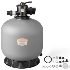 VEVOR Sand Filter, 24-Inch, 65 GPM Above Inground Swimming Pool Sand Filter System, with 7-Way Multi-Port Valve, Backwash, Rinse, Recirculate, Waste, Winter, Closed Modes, for Above In Ground Pools
