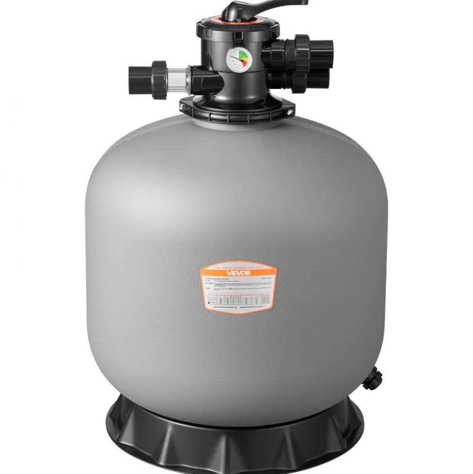 VEVOR Sand Filter, 24-Inch, 65 GPM Above Inground Swimming Pool Sand Filter System, with 7-Way Multi-Port Valve, Backwash, Rinse, Recirculate, Waste, Winter, Closed Modes, for Above In Ground Pools