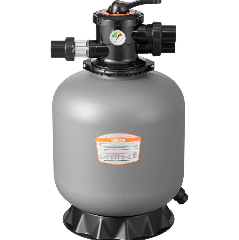 VEVOR Sand Filter, 18-Inch, 40 GPM Above Inground Swimming Pool Sand Filter System, with 7-Way Multi-Port Valve, Backwash, Rinse, Recirculate, Waste, Winter, Closed Modes, for Above In Ground Pools