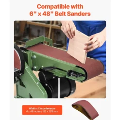 VEVOR Sanding Belts, 6 x 48-inch Belt Sander Sanding Belts, 10PCS 80 Grit Aluminum Oxide for Woodworking, Steel, Aluminum, Non-Ferrous Metals