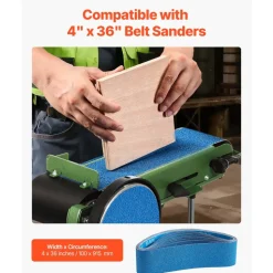 VEVOR Sanding Belts, 2 x 72-inch Belt Sander Sanding Belts, 6 PCS (Each of 120 240 400 600 800 1000 Grits) Silicon Carbide for Knife Sharpening, Metalworking, Composites, Plastic Finishing
