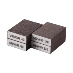 VEVOR Sanding Sponge, 10 Pcs, 60/80/120/180/220 Grit Assortment(2 Each), Washable and Reusable Sanding Blocks for Dry & Wet Use, Coarse to Fine Sandpaper Blocks, for Drywall Wood Metal Furniture