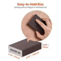 VEVOR Sanding Sponge, 10 Pcs, 60/80/120/180/220 Grit Assortment(2 Each), Washable and Reusable Sanding Blocks for Dry & Wet Use, Coarse to Fine Sandpaper Blocks, for Drywall Wood Metal Furniture