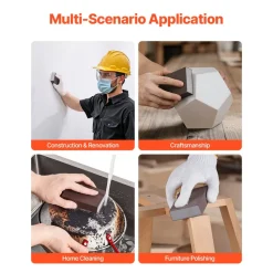VEVOR Sanding Sponge, 10 Pcs, 60/80/120/180/220 Grit Assortment(2 Each), Washable and Reusable Sanding Blocks for Dry & Wet Use, Coarse to Fine Sandpaper Blocks, for Drywall Wood Metal Furniture