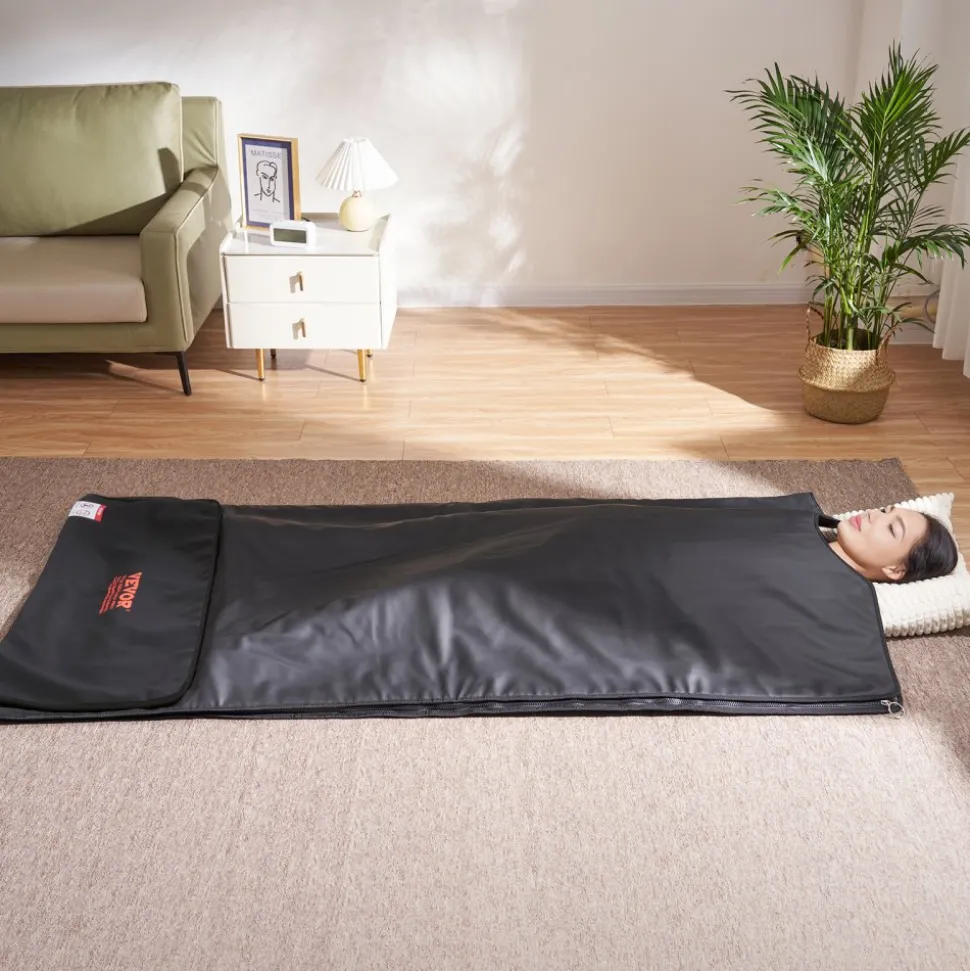 VEVOR Sauna Blanket for Detoxification, Portable Far Infrared Sauna for Home, PU Sauna Bag w/ Therapy Stones & Carbon Fiber Heating, 1-6 Level Adjustable Temp 95-185℉, 1-60 Minutes Timer, 75 x 35in