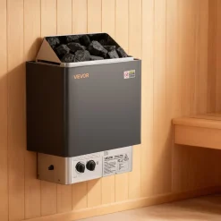 VEVOR Sauna Heater, 2KW AC 120V Electric Sauna Stove, Dry Steam Bath Saunas Stove with Pre-Drilled Bracket, Fit 52.9 to 88.2 CU.FT Saunas Rooms, Steam Bath Stoves for Home, Commercial, Leisure Venues