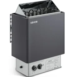 VEVOR Sauna Heater, 4.5KW 220V Electric Sauna Stove, Steam Bath Sauna Heater with Built-In Controls, 3h Timer and Adjustable Temp for Max. 105-210 Cubic Feet, Home Hotel Spa Shower Use