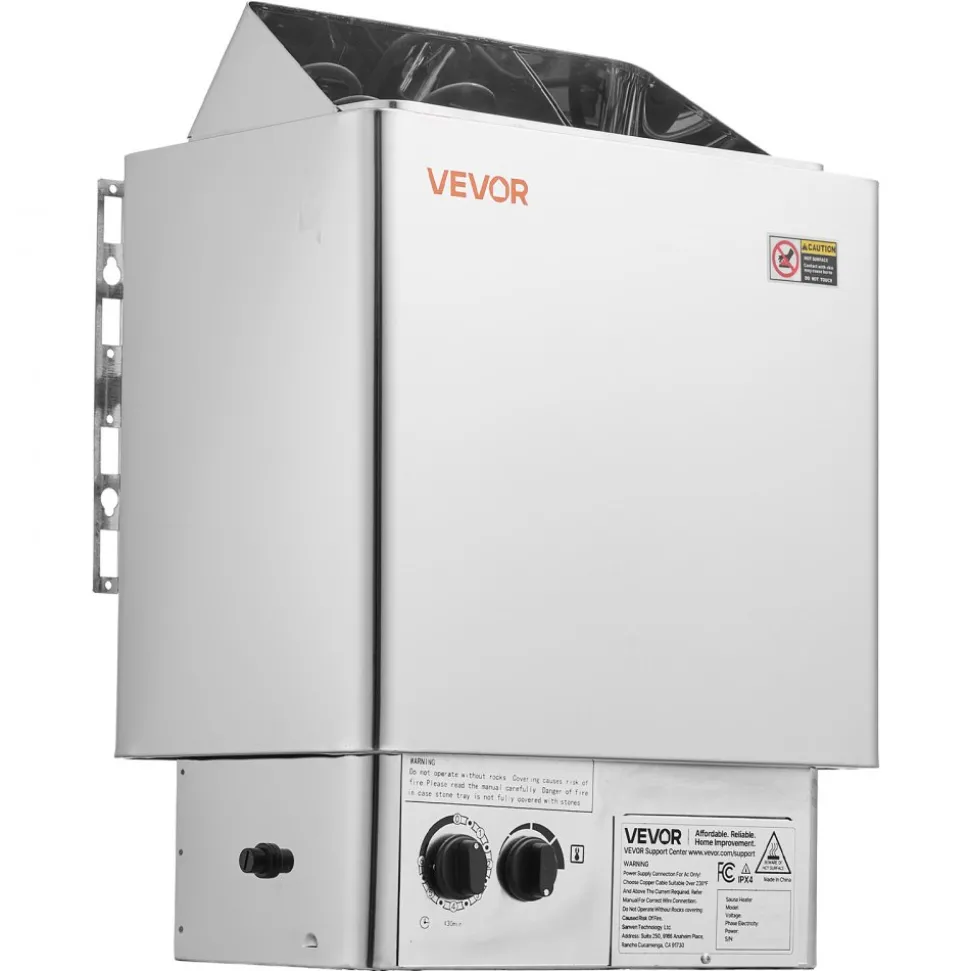 VEVOR Sauna Heater, 6KW 240V Electric Sauna Stove, Dry Steam Bath Saunas Stove with Pre-Drilled Bracket, Fit 176.5 to 317.8 CU.FT Saunas Rooms, Steam Bath Stoves for Home, Commercial, Leisure Venues