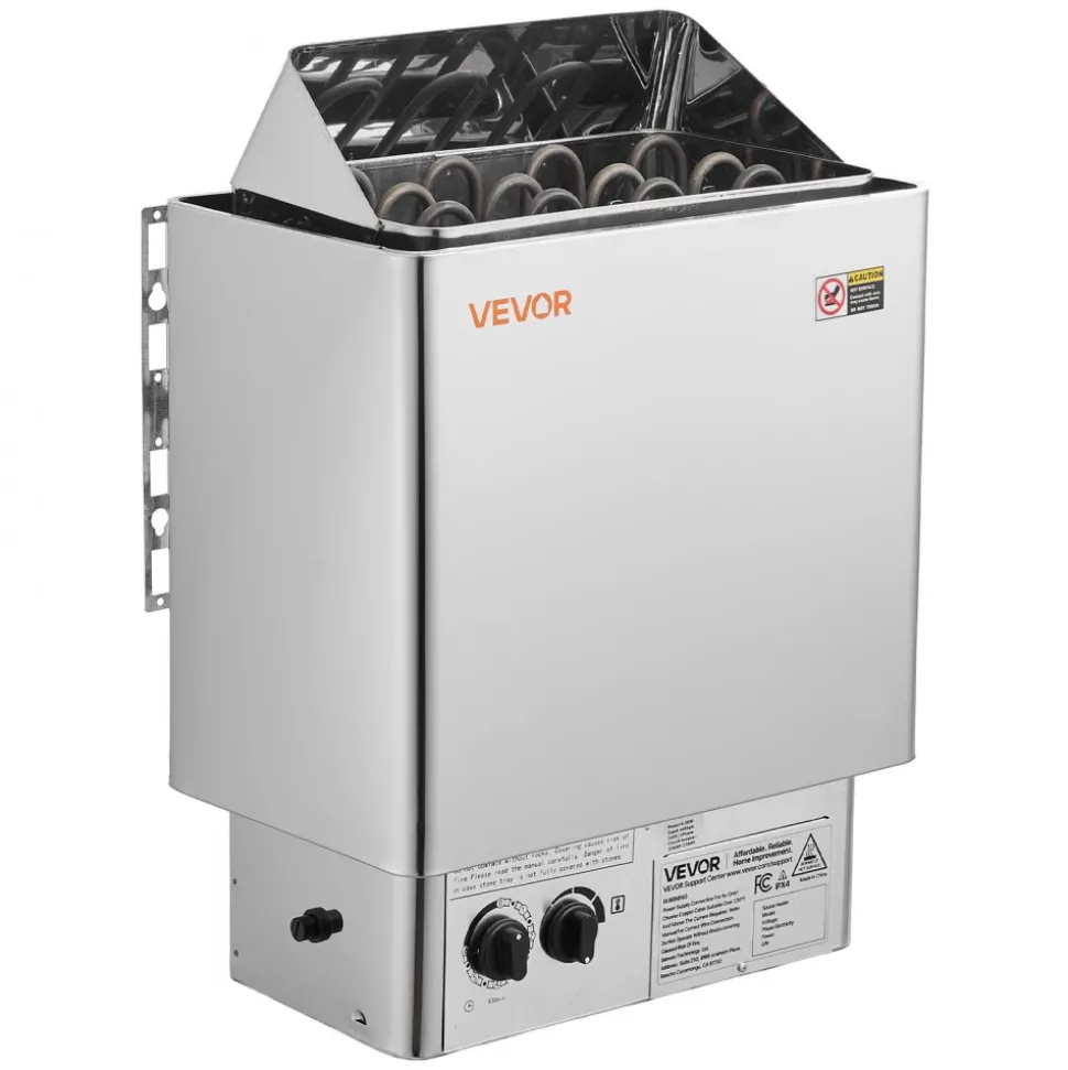 VEVOR Sauna Heater, 6KW 240V Electric Sauna Stove, Dry Steam Bath Saunas Stove with Pre-Drilled Bracket, Fit 176.5 to 317.8 CU.FT Saunas Rooms, Steam Bath Stoves for Home, Commercial, Leisure Venues