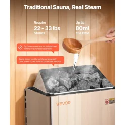 VEVOR Sauna Heater, 6KW 240V Electric Sauna Stove, Dry Steam Bath Saunas Stove with Pre-Drilled Bracket, Fit 176.5 to 317.8 CU.FT Saunas Rooms, Steam Bath Stoves for Home, Commercial, Leisure Venues