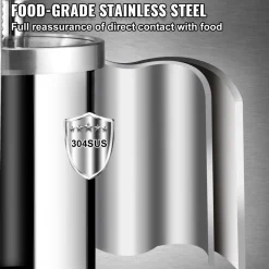 VEVOR Sausage Stuffer, 5LBS/3L Capacity, 304 Stainless Steel Vertical Sausage Stuffer, Sausage Filling Machine with 3 Stuffing Tubes, Suction Base and Manual Crank for Household or Commercial Use