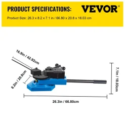 VEVOR SBG-40 Metal Scroll Bender High-Hardened Steel Scroll Bender Combination of Scroll Radius and Angle Bending Universal Metal Rod Bender For Steel Brass Cooper Aluminum