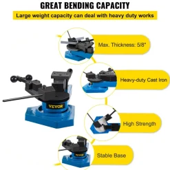 VEVOR SBG-40 Metal Scroll Bender High-Hardened Steel Scroll Bender Combination of Scroll Radius and Angle Bending Universal Metal Rod Bender For Steel Brass Cooper Aluminum