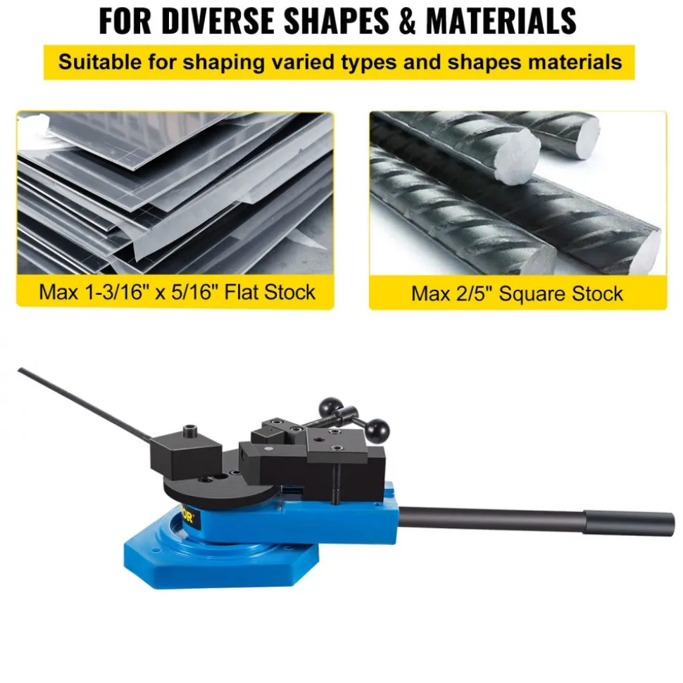 VEVOR SBG-40 Metal Scroll Bender High-Hardened Steel Scroll Bender Combination of Scroll Radius and Angle Bending Universal Metal Rod Bender For Steel Brass Cooper Aluminum