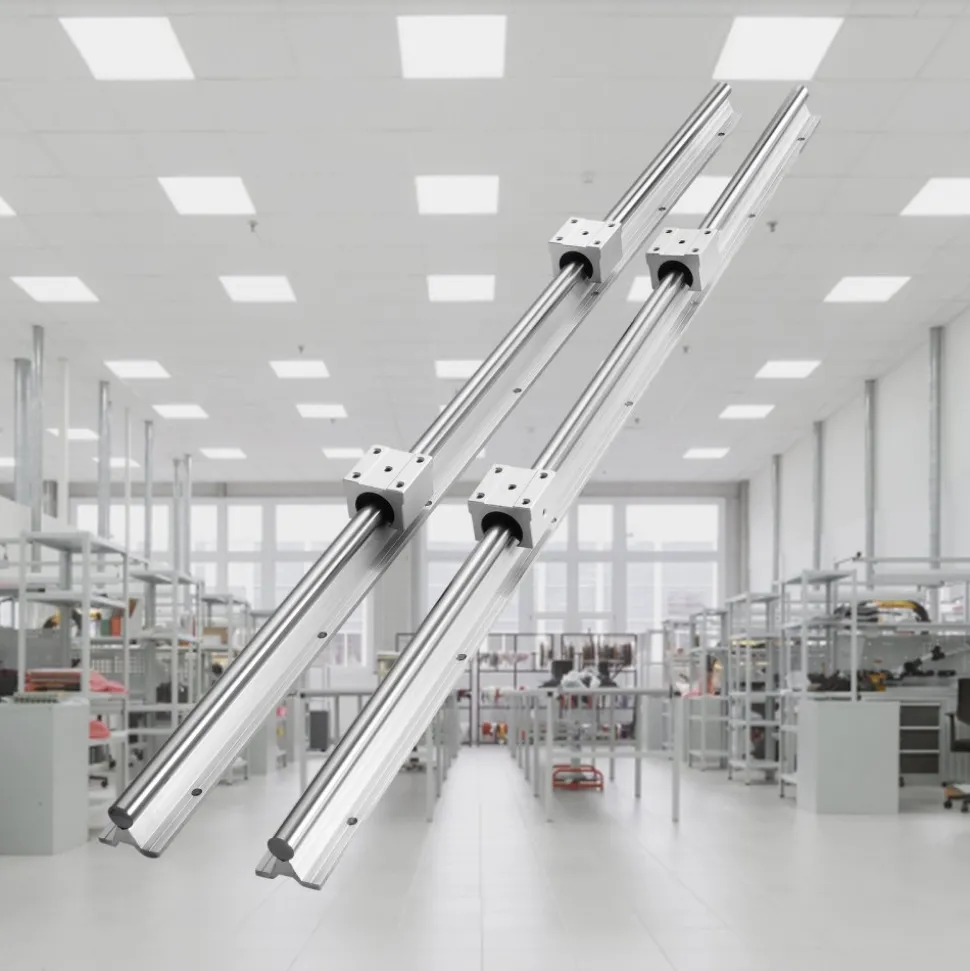 VEVOR SBR20 1200mm Linear Guide Set, Comes with Two 47.2-inch SBR20 Rails and Four SBR20UU Bearings, Perfect for Crafting CNC Routers and Automation Equipment