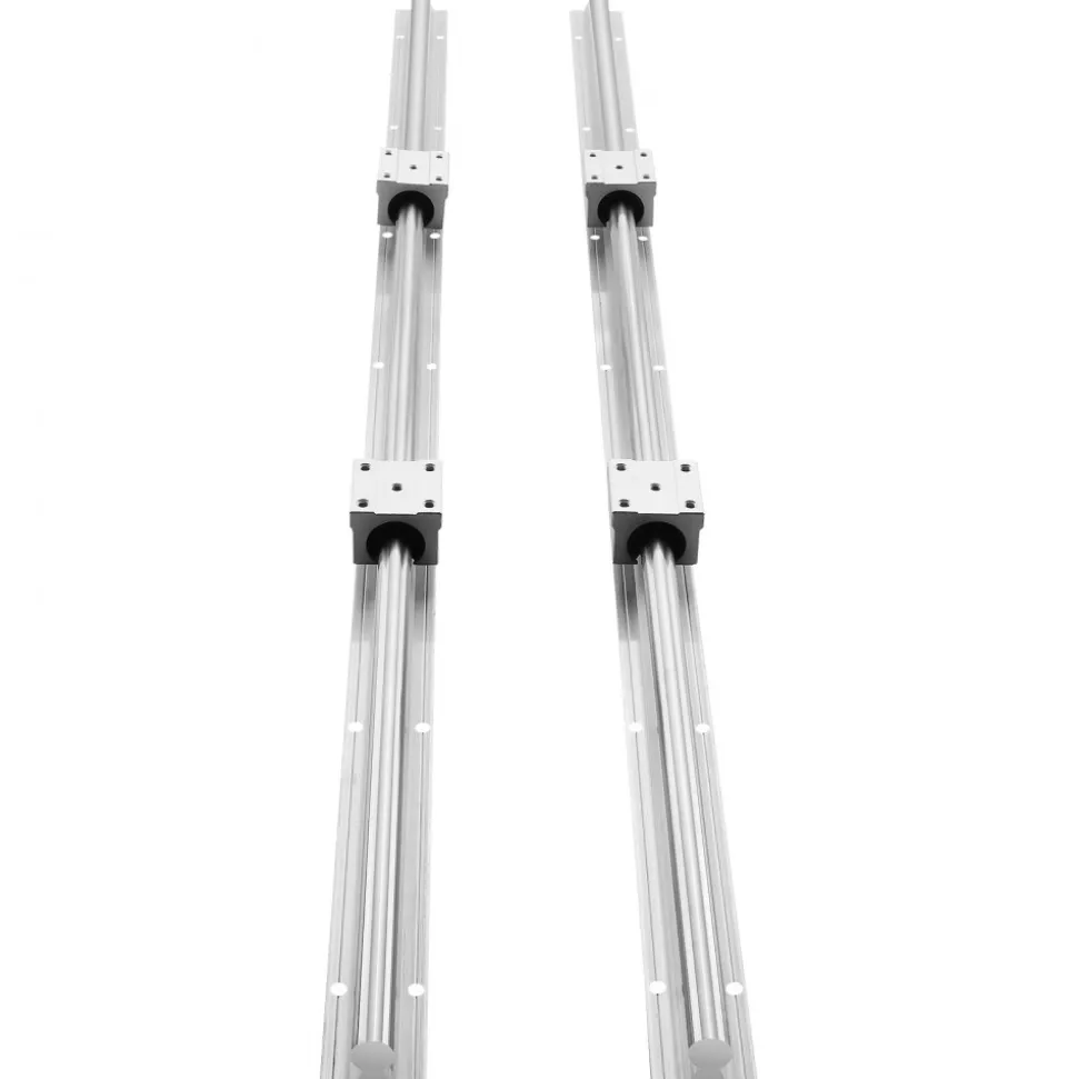VEVOR SBR20 1200mm Linear Guide Set, Comes with Two 47.2-inch SBR20 Rails and Four SBR20UU Bearings, Perfect for Crafting CNC Routers and Automation Equipment