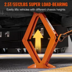 VEVOR Scissor Jack, 2.5 Ton/5512 lbs Scissor Car Jack, 3.7"-17.1" Lifting Range Scissor Lift Jack with Ratcheting Handle and L-Wrench, Portable Tire Jack for Cars Trucks Sedans MPVs
