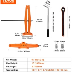 VEVOR Scissor Jack, 2.5 Ton/5512 lbs Scissor Car Jack, 3.7